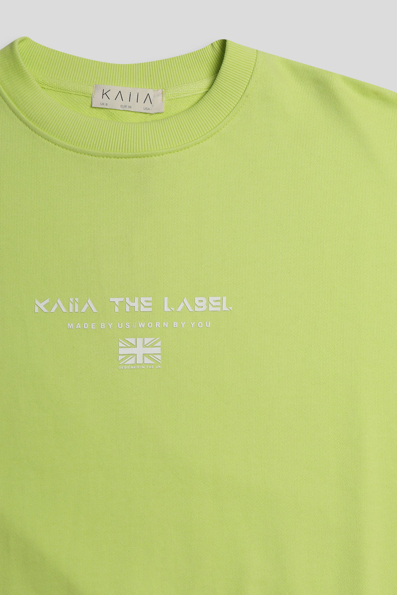 GRAPHIC OVERSIZED SWEATSHIRT LIME