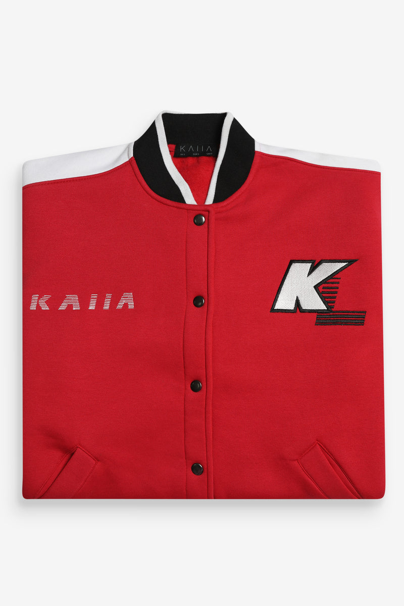 MOTOCROSS VARSITY BOMBER JACKET RED