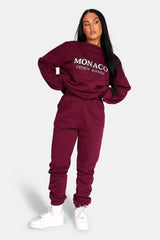 MONACO EMBROIDERED SWEATSHIRT BERRY