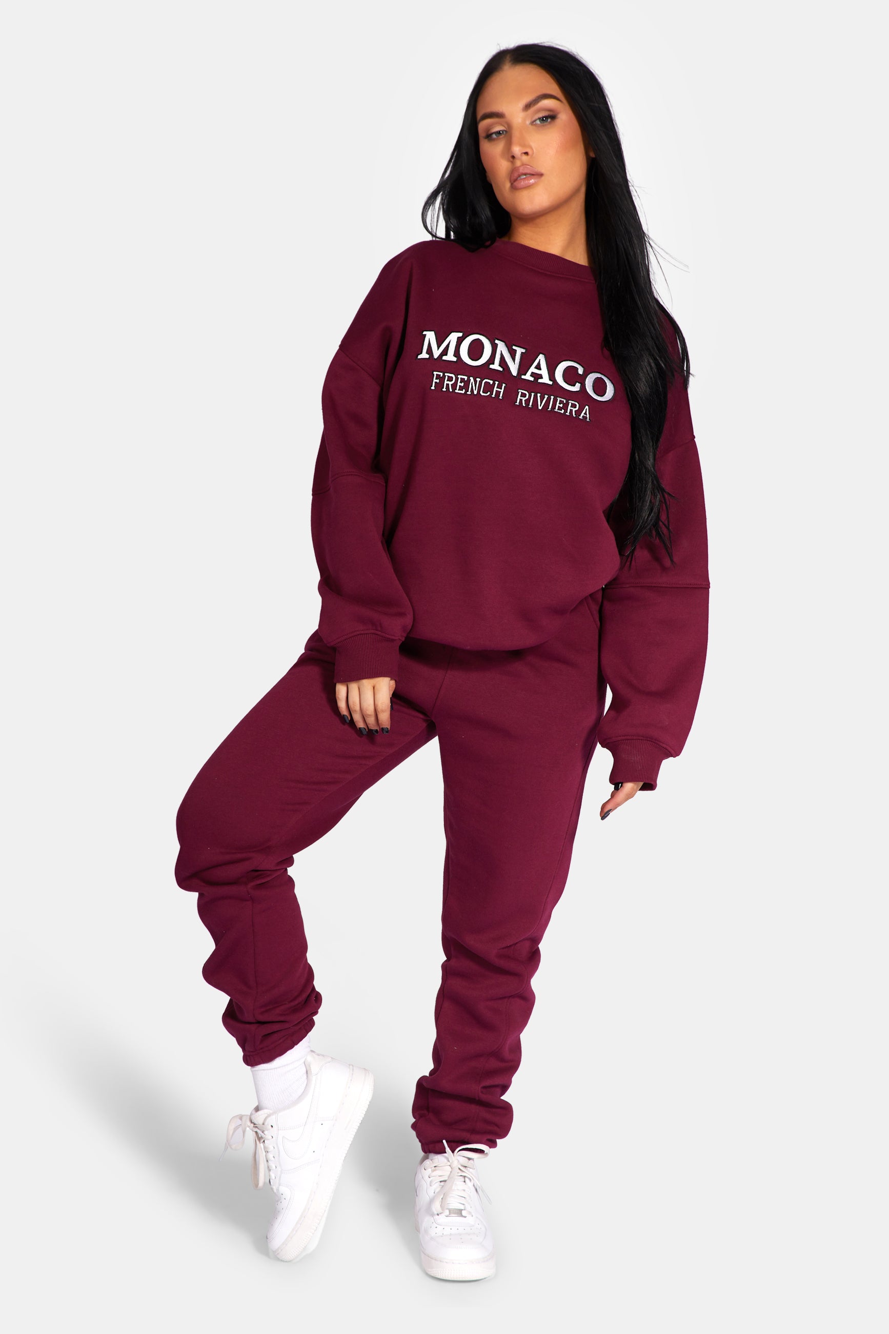 MONACO EMBROIDERED SWEATSHIRT BERRY