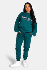 MONACO EMBROIDERED SWEATSHIRT FOREST GREEN