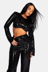 ULTIMATE SEQUIN UNDERBUST TOP BLACK