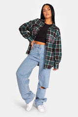 MICHIGAN SLOGAN CHECK SHIRT FOREST GREEN