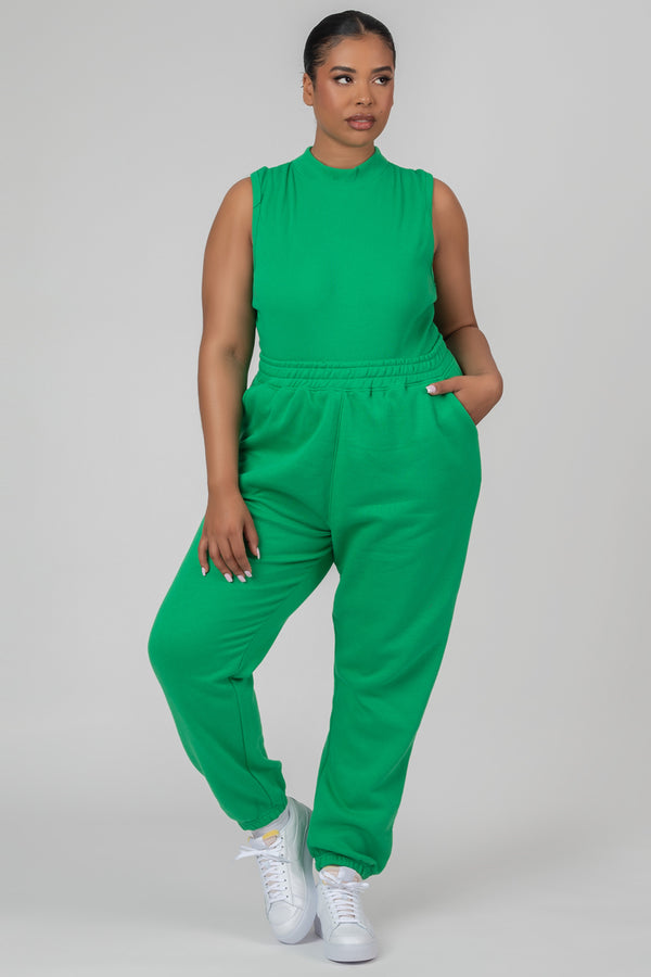 CURVE HIGH NECK RACER BACK BODYSUIT GREEN