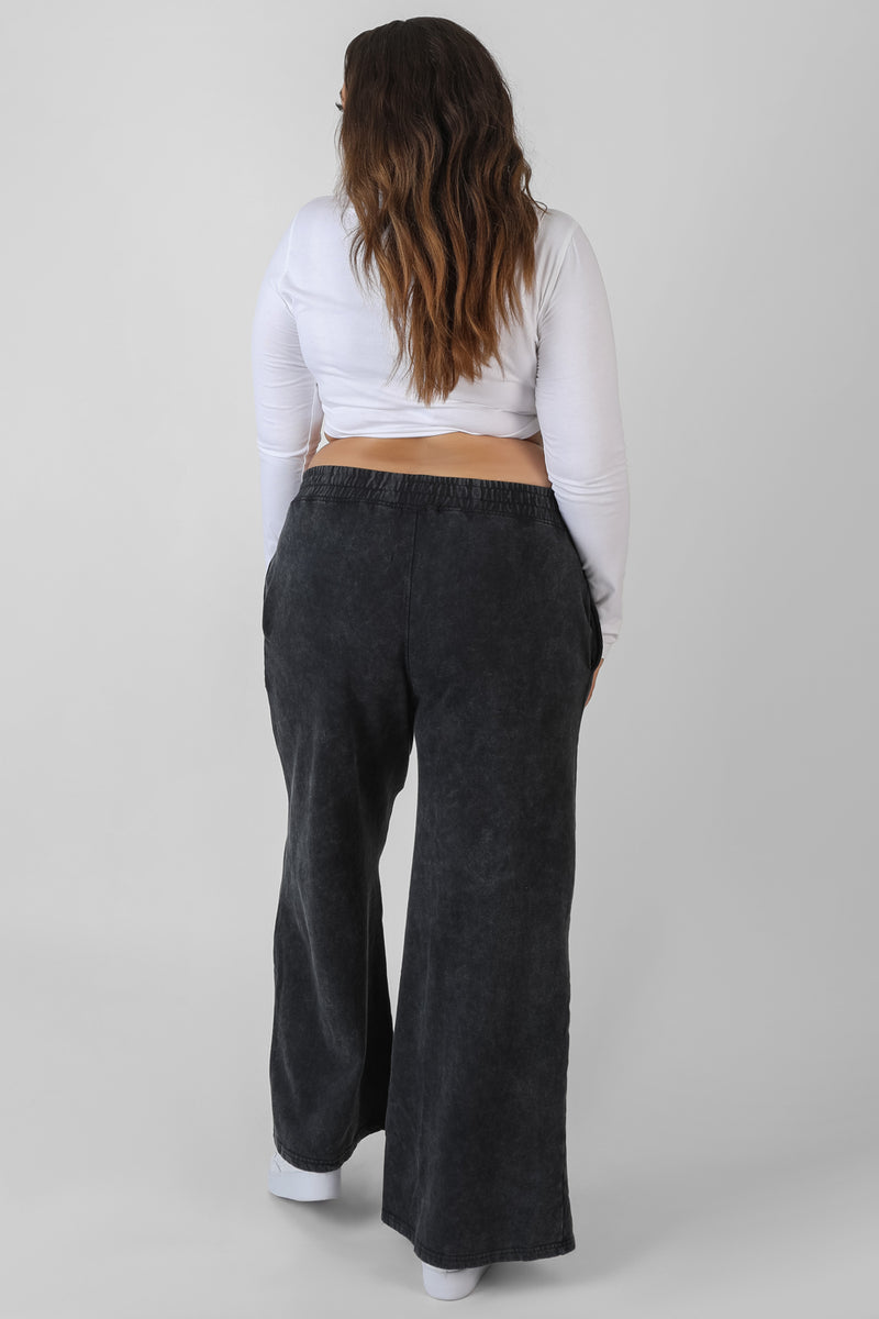 Charcoal Grey Seam Front Straight Leg Joggers