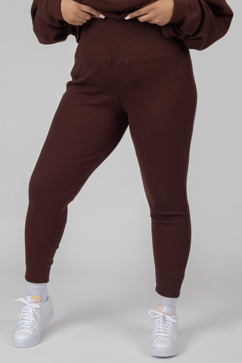 CURVE THICK WAISTBAND RIBBED LEGGINGS