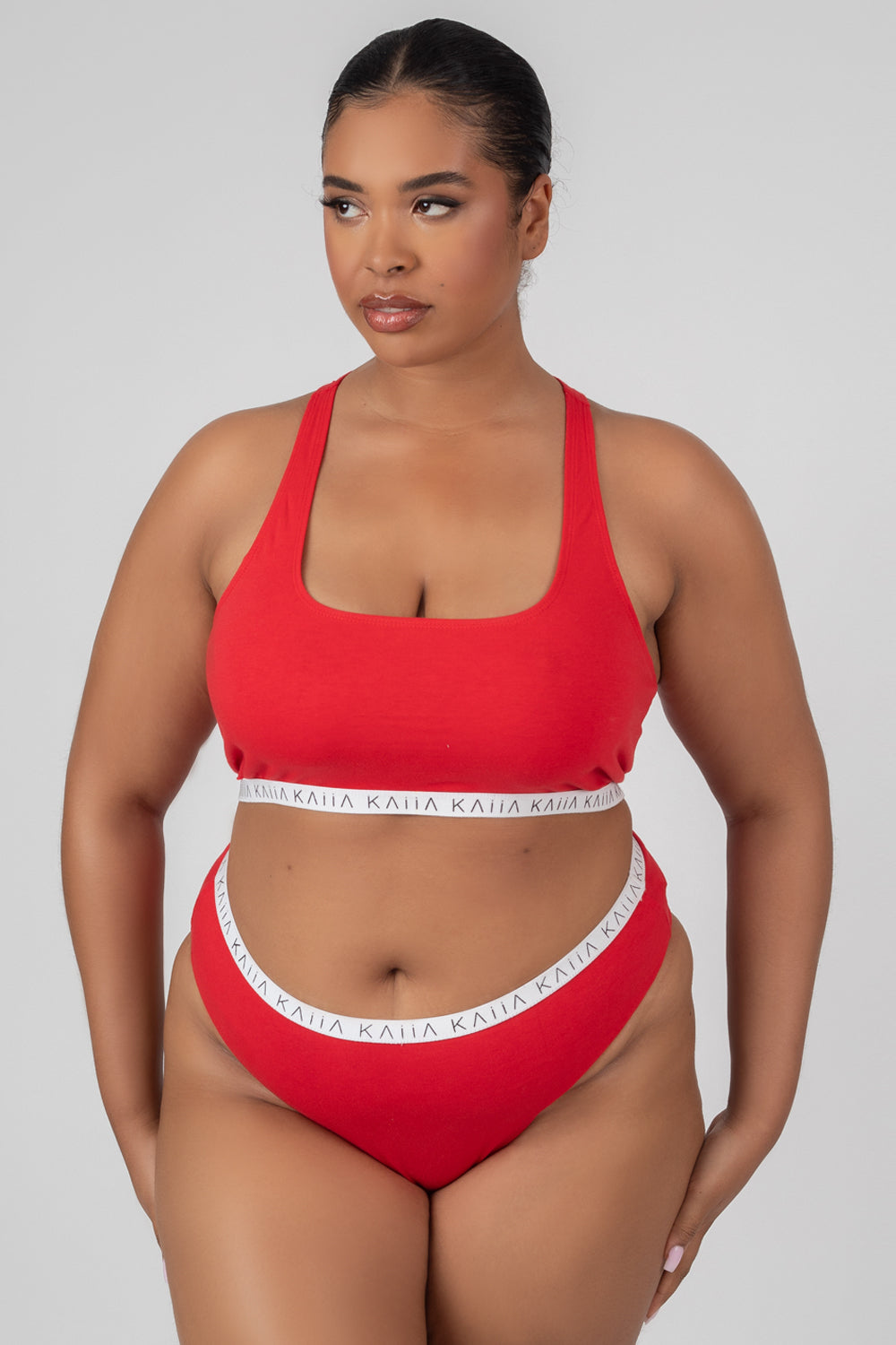 CURVE ELASTIC HIGHWAISTED BRIFE RED