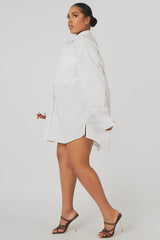 CURVE OVERSIZED POPLIN SHIRT DRESS WHITE