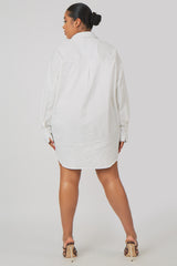 CURVE OVERSIZED POPLIN SHIRT DRESS WHITE