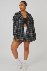 CURVE CHECK SHIRT IN BLACK WITH BUTTON FASTENING