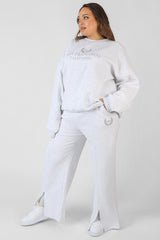 CURVE OVERSIZED EMBROIDERED SWEATSHIRT OATMEAL MARL