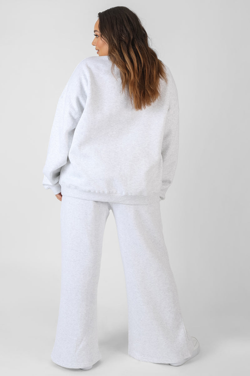 CURVE OVERSIZED EMBROIDERED SWEATSHIRT OATMEAL MARL