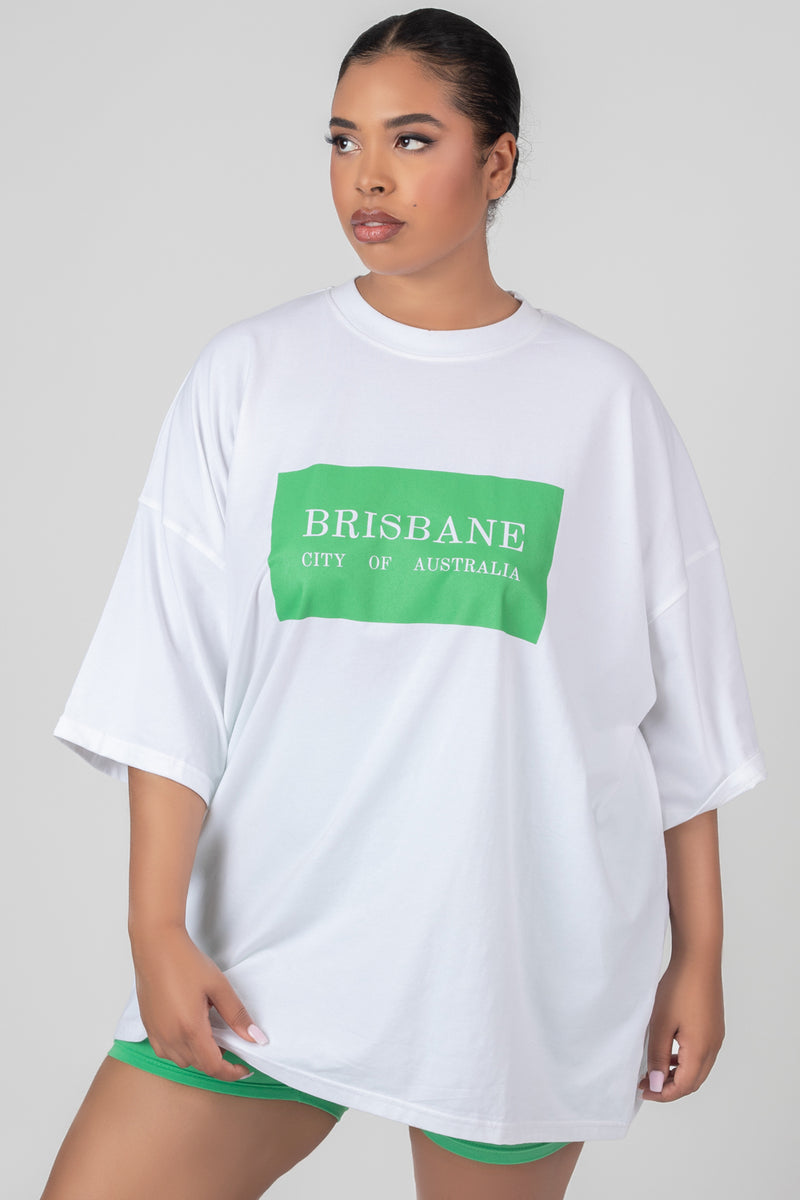 CURVE OVERSIZED BRISBANE T SHIRT WHITE