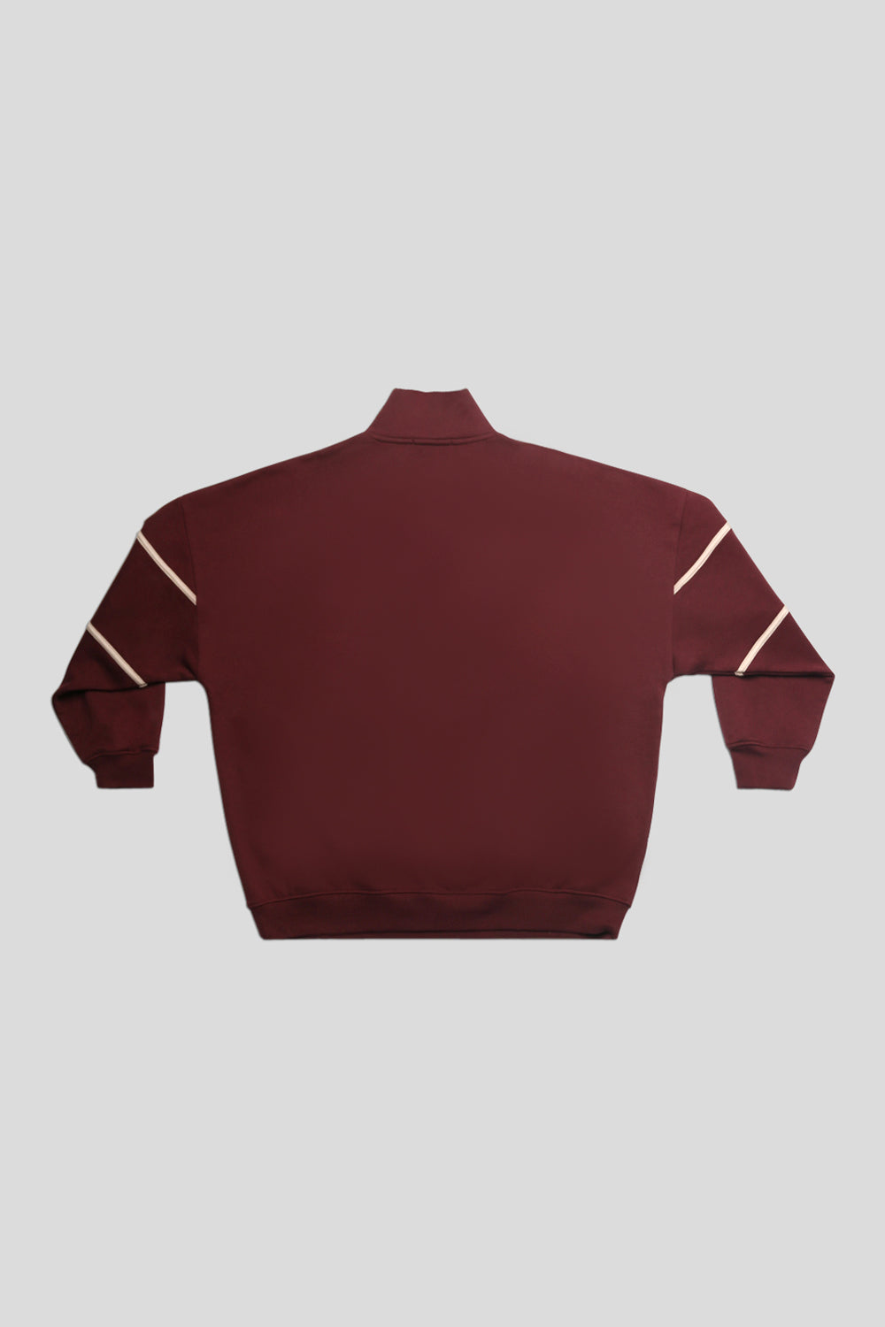MANHATTAN SLOGAN HALF ZIP PULLOVER SWEATSHIRT BURGUNDY