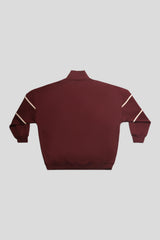 MANHATTAN SLOGAN HALF ZIP PULLOVER SWEATSHIRT BURGUNDY