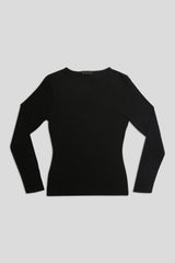 FITTED LONG SLEEVE T-SHIRT BLACK