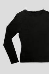 FITTED LONG SLEEVE T-SHIRT BLACK