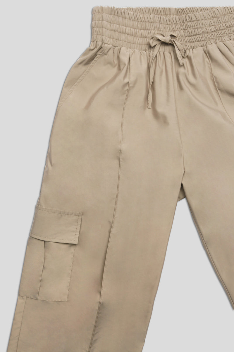 SPLIT HEM CARGO TROUSERS STONE