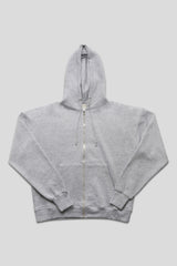 OVERSIZED ZIP THROUGH HOODIE GREY MARL