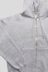 OVERSIZED ZIP THROUGH HOODIE GREY MARL