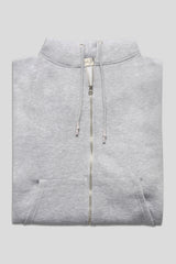 OVERSIZED ZIP THROUGH HOODIE GREY MARL