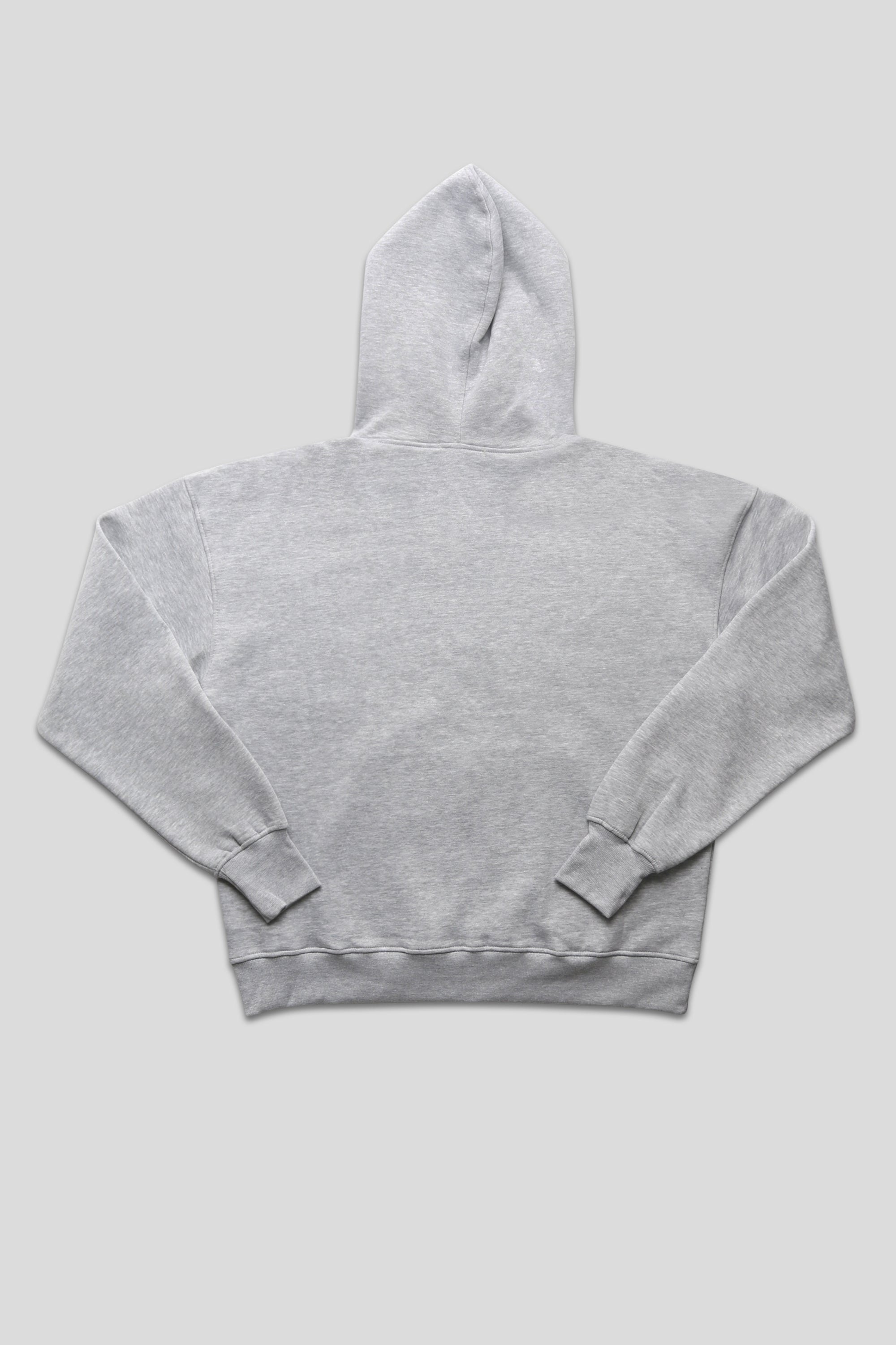 OVERSIZED ZIP THROUGH HOODIE GREY MARL