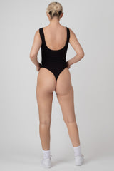 LOW BACK SCOOP BODYSUIT BLACK
