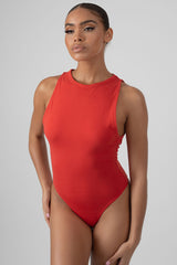 DROP ARMHOLE BODYSUIT RED