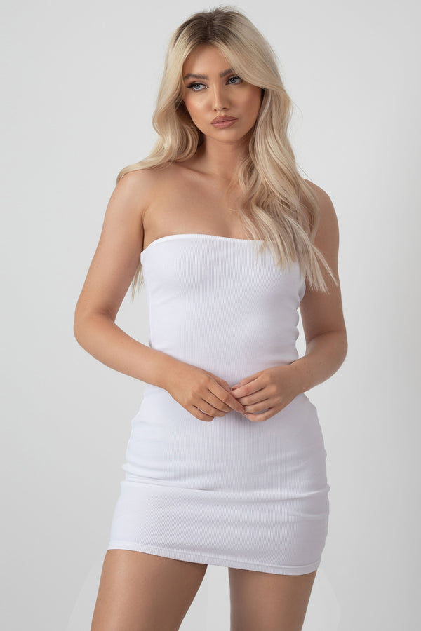BANDEAU DRESS WHITE