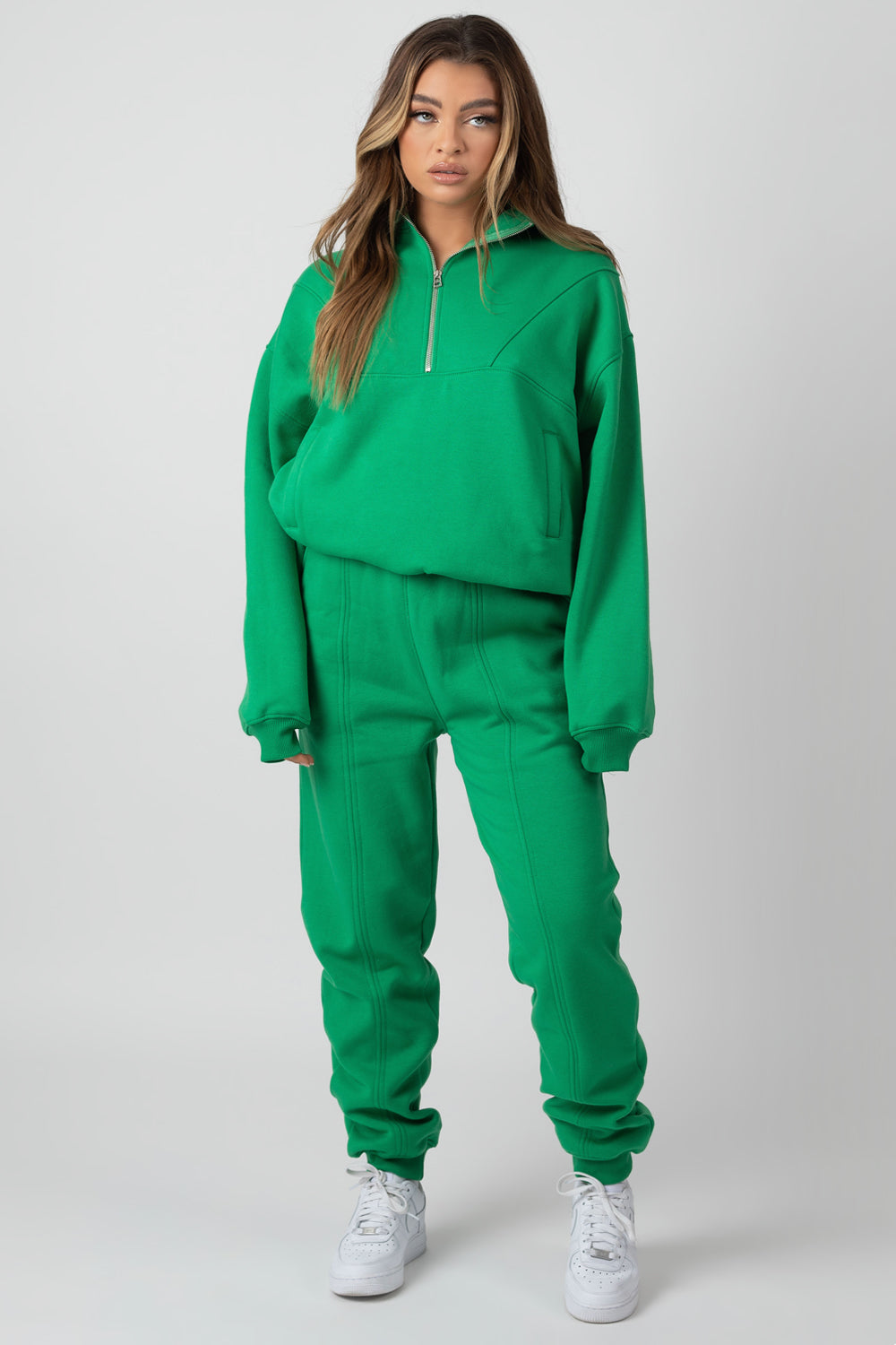 OVERSIZED FIT SEAM FRONT 90S JOGGERS GREEN