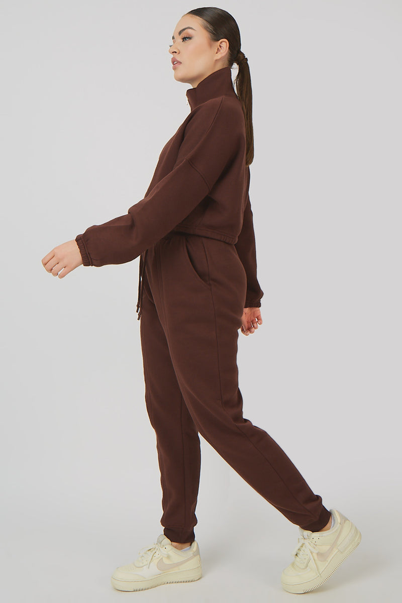 OVERSIZED FIT SEAM FRONT 90S JOGGERS CHOCOLATE