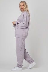 OVERSIZED FIT RAW EDGE JOGGERS LILAC