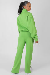 NEW YORK SPLIT HEM STRAIGHT JOGGERS GREEN