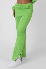 NEW YORK SPLIT HEM STRAIGHT JOGGERS GREEN