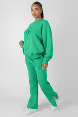 TONAL KAIIA EMBROIDERED JOGGERS GREEN