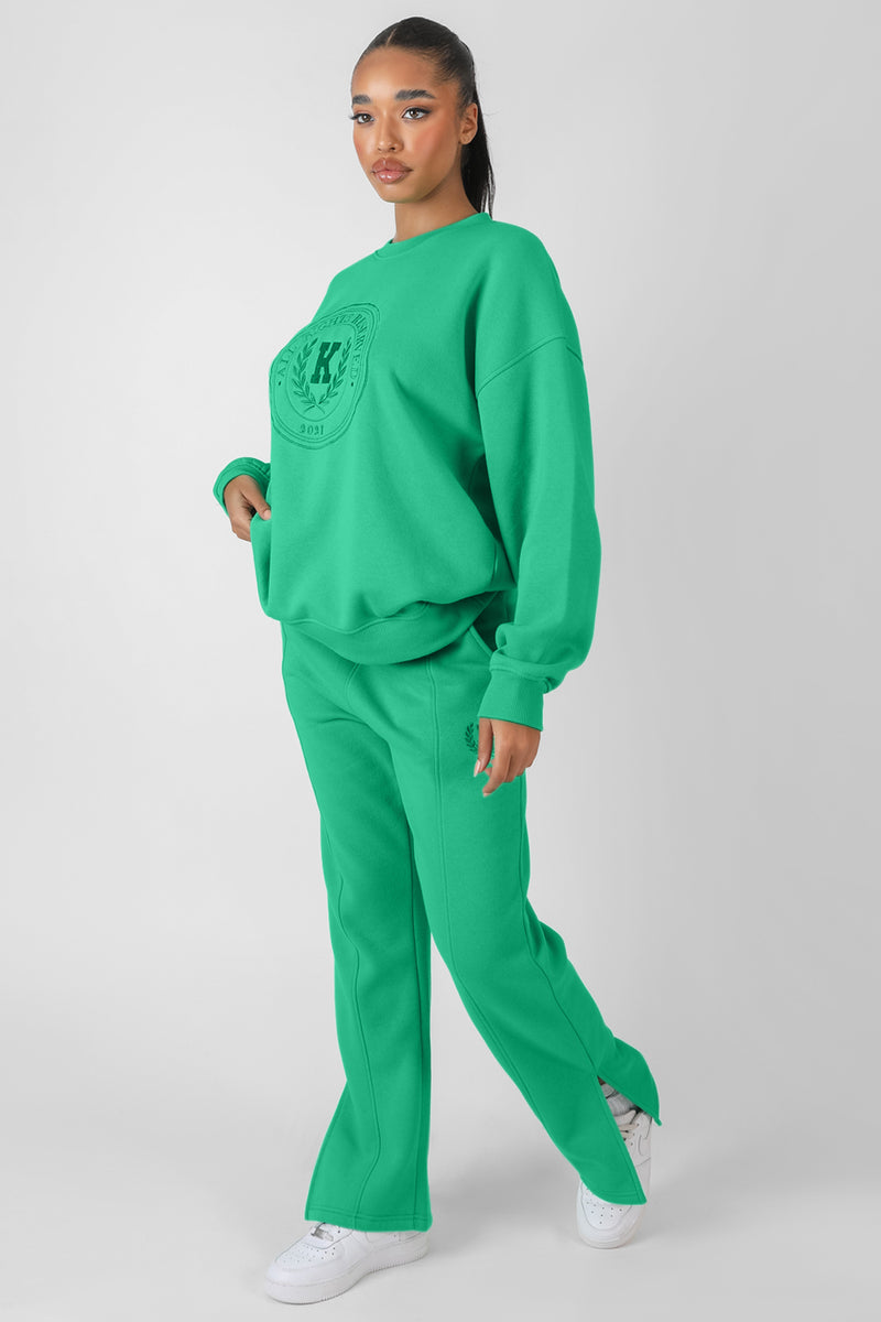 TONAL KAIIA EMBROIDERED JOGGERS GREEN