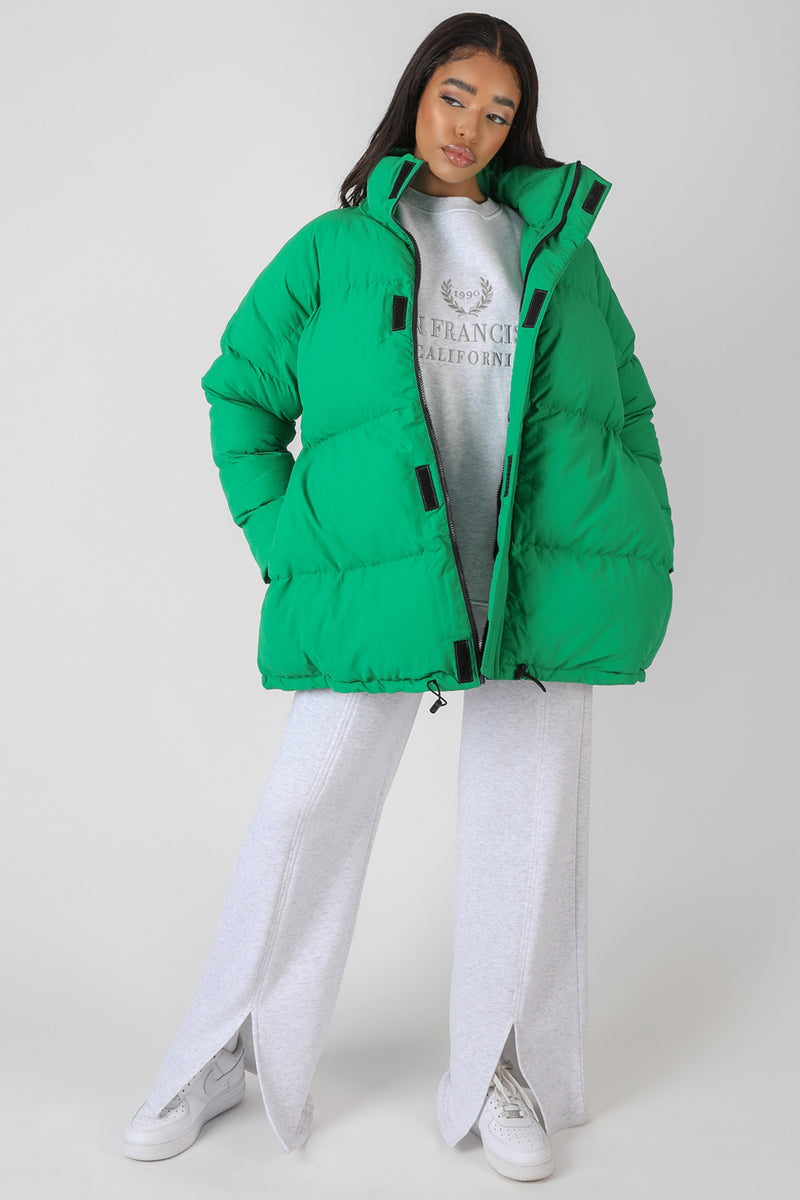 PADDED TRAPEZE PUFFER GREEN