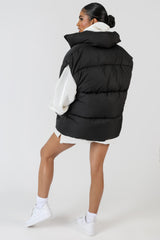 LONGLINE OVERSIZED GILET BLACK
