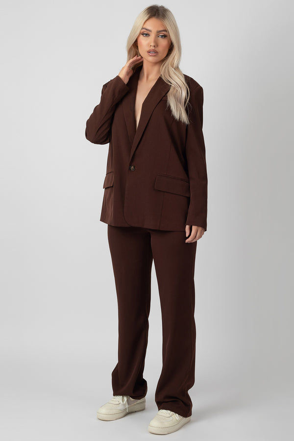 OVERSIZED DAD BLAZER CHOCOLATE