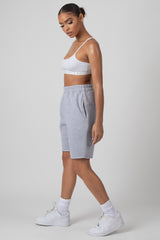 LONGLINE RAW HEM SHORTS GREY