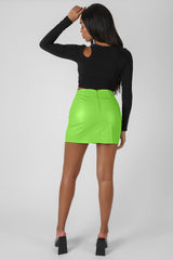 PU MINI SKIRT GREEN