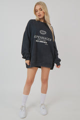 OVERSIZED LONGLINE COPENHAGEN SWEAT ACID WASH