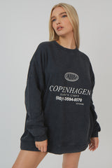 OVERSIZED LONGLINE COPENHAGEN SWEAT ACID WASH