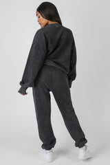 LOS ANGELES ACID WASH OVERSIZED SWEATSHIRT GREY