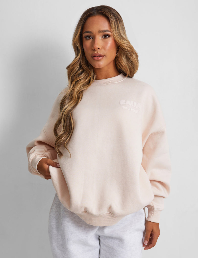 Kaiia Design Oversized Sweatshirt Pale Pink