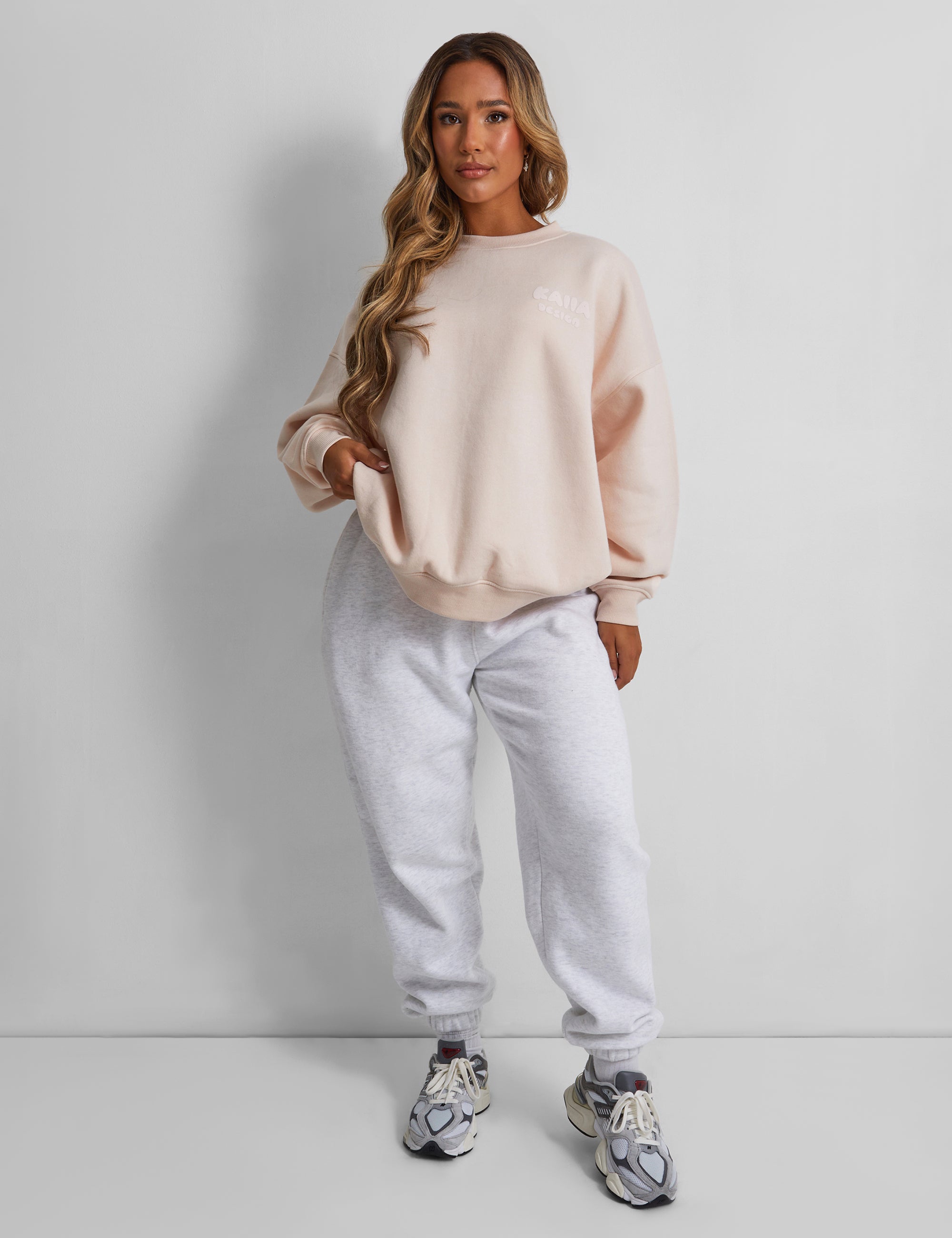Kaiia Design Oversized Sweatshirt Pale Pink