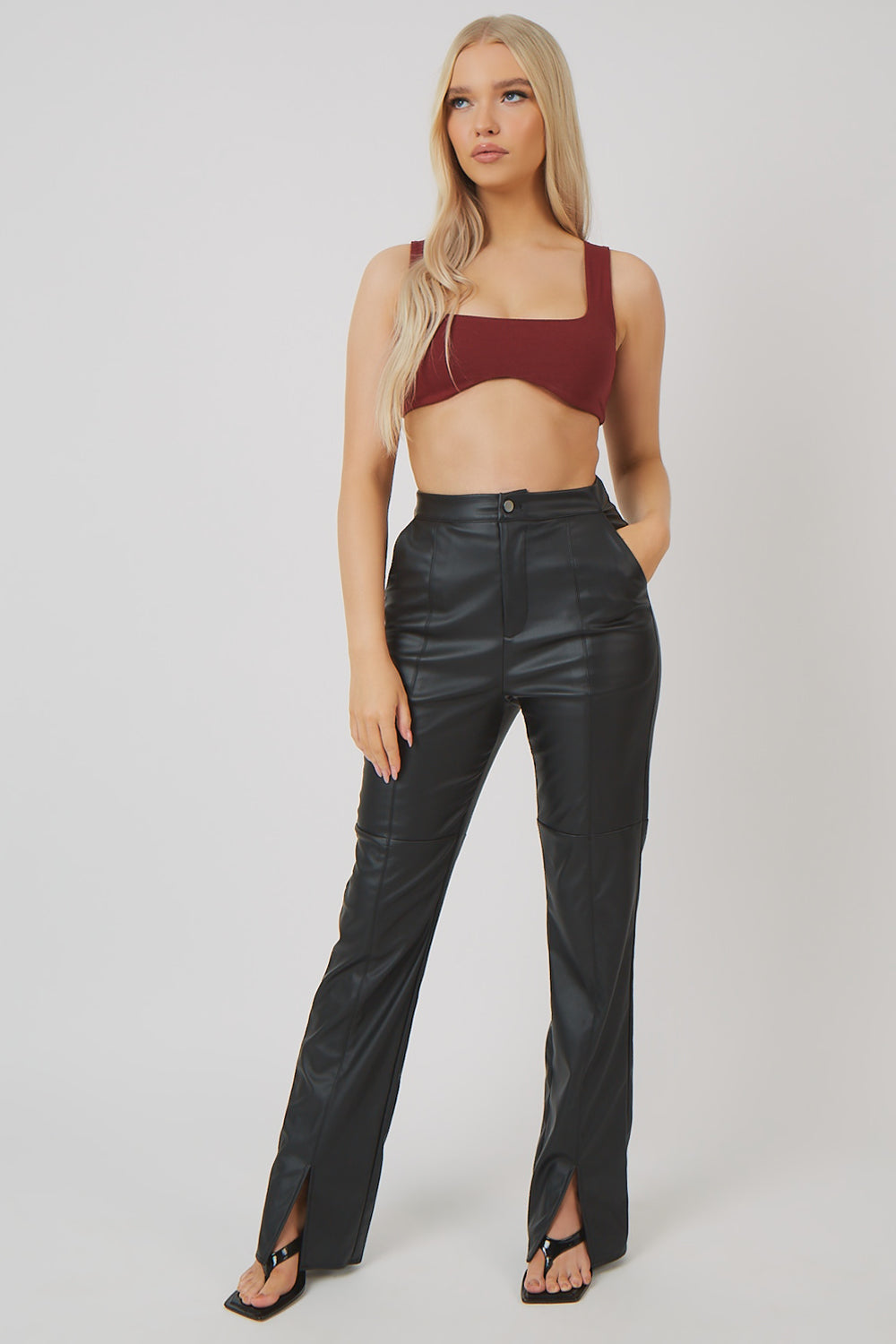 UNDERBUST DETAIL CROP TOP PORT