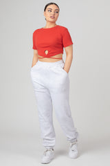 KEYHOLE WRAP CROP TOP RED