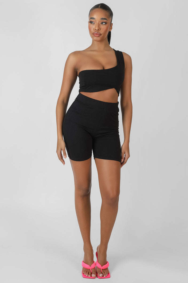 ASYMMETRIC BRALET BLACK