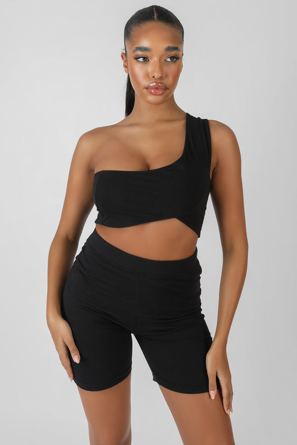 ASYMMETRIC BRALET BLACK